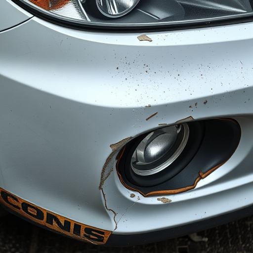 damaged car bumper