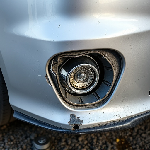 damaged car bumper