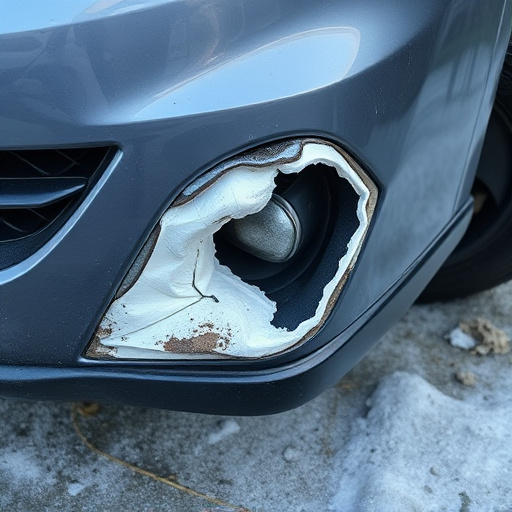 damaged car bumper