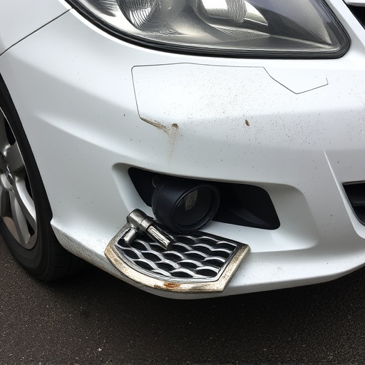 damaged car bumper