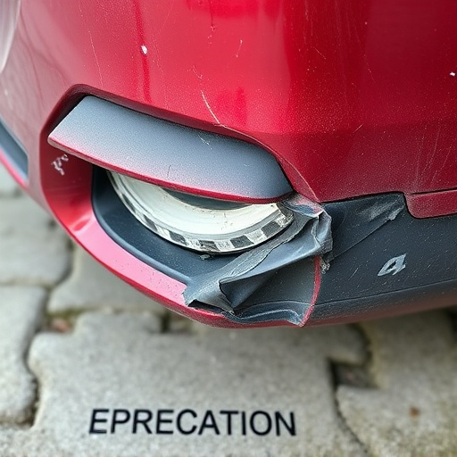 damaged car bumper