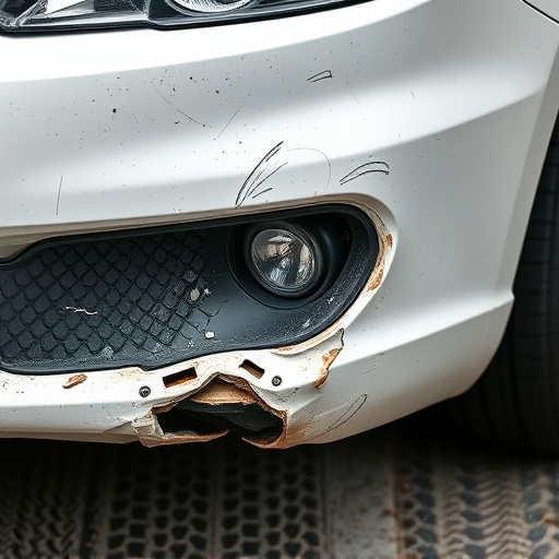 damaged car bumper
