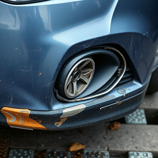 damaged car bumper