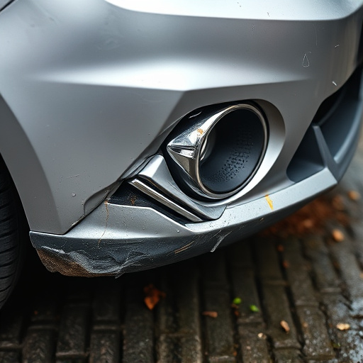 damaged car bumper