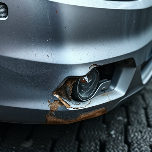 damaged car bumper