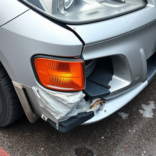 damaged car bumper