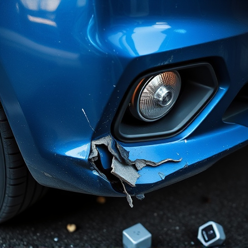 damaged car bumper