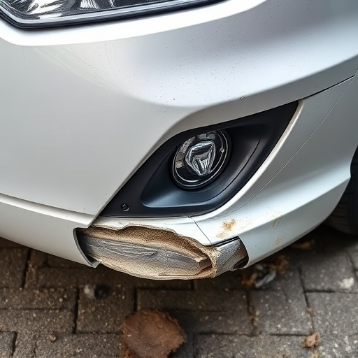 damaged car bumper
