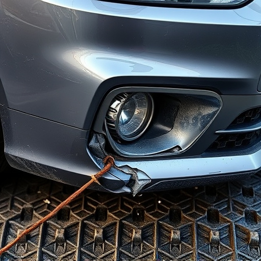 damaged car bumper