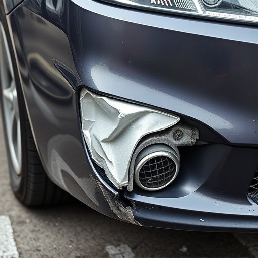 damaged car bumper