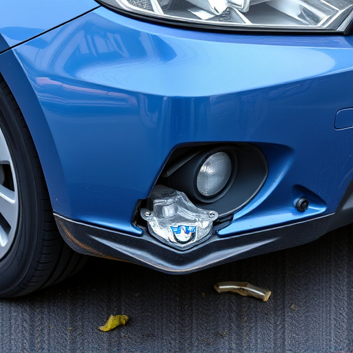 damaged car bumper