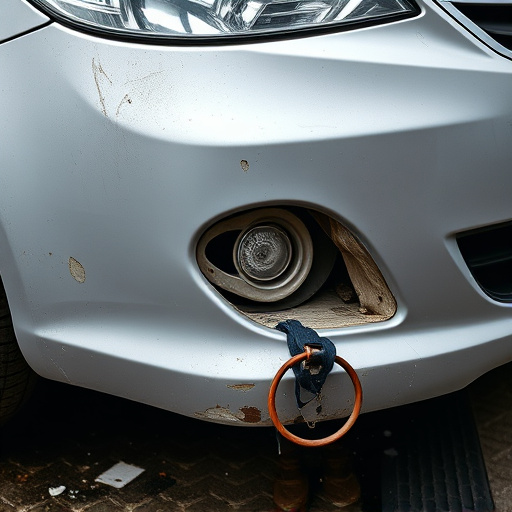 damaged car bumper