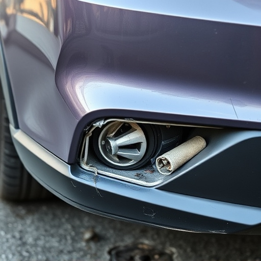 damaged car bumper