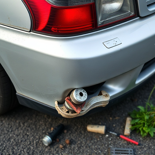 damaged car bumper