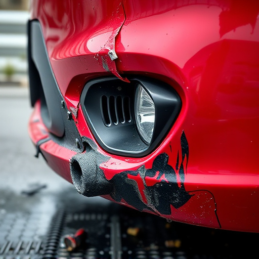 damaged car bumper