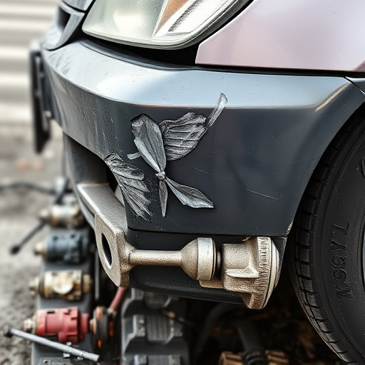 damaged car bumper