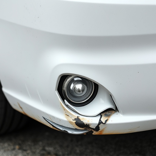 damaged car bumper