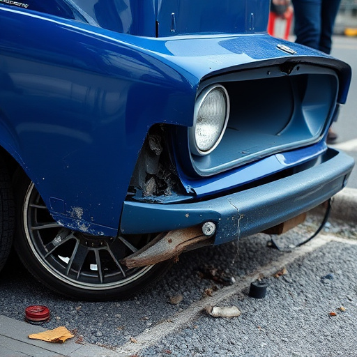 damaged car bumper