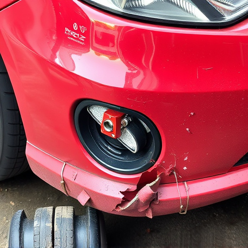damaged car bumper