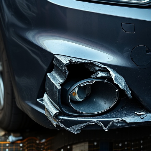 damaged car bumper