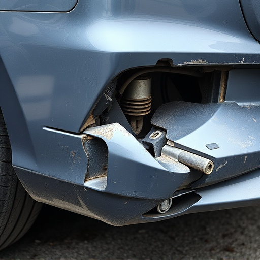 damaged car bumper