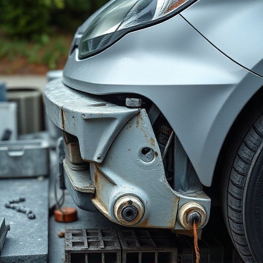 damaged car bumper