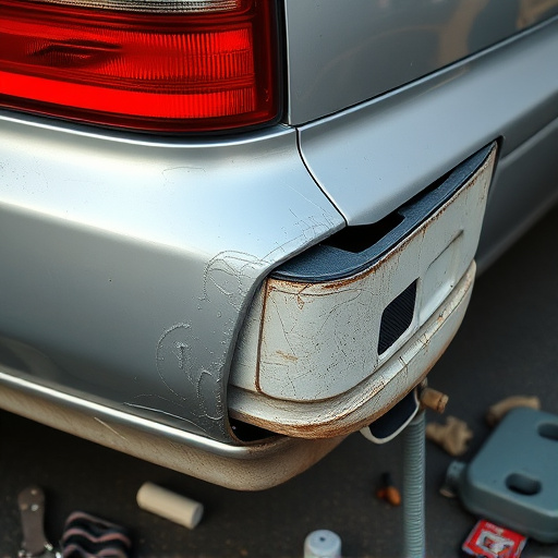 damaged car bumper