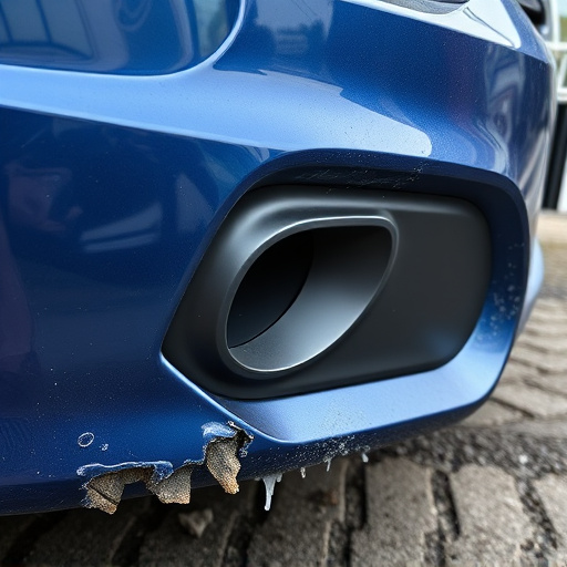 damaged car bumper