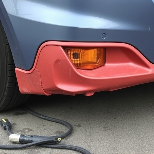 damaged car bumper