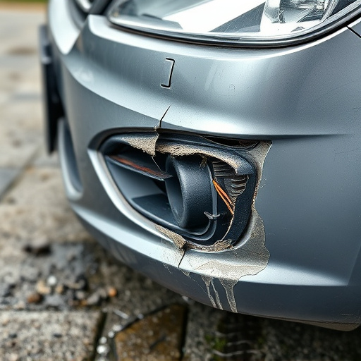 damaged car bumper