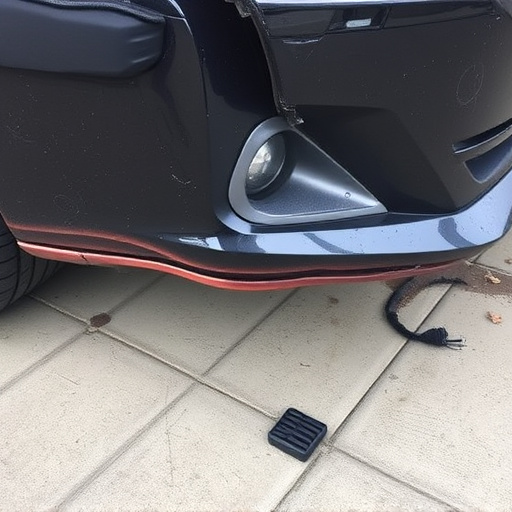 damaged car bumper