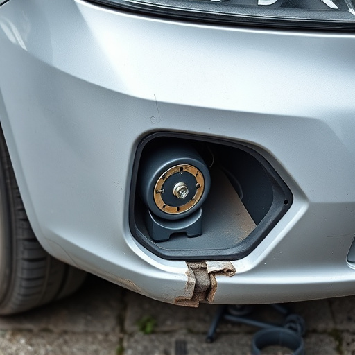 damaged car bumper