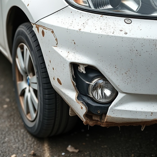 damaged car bumper