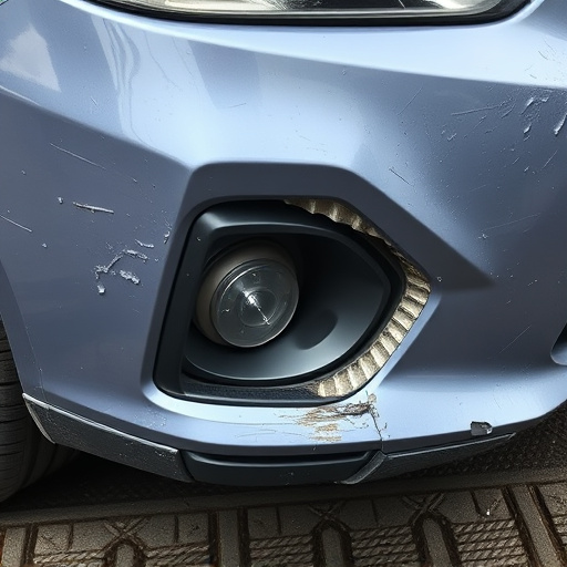 damaged car bumper