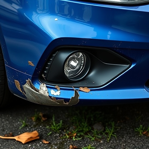 damaged car bumper