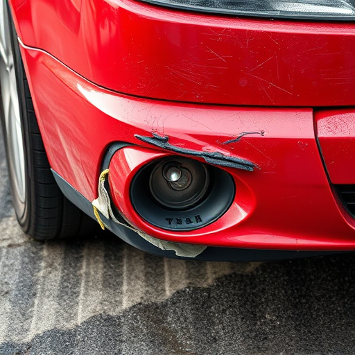 damaged car bumper