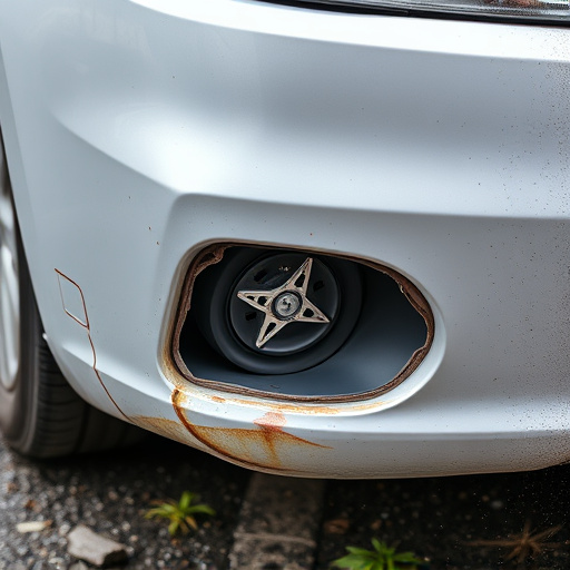 damaged car bumper