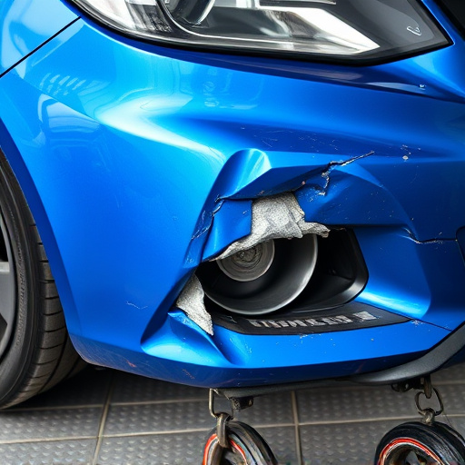 damaged car bumper