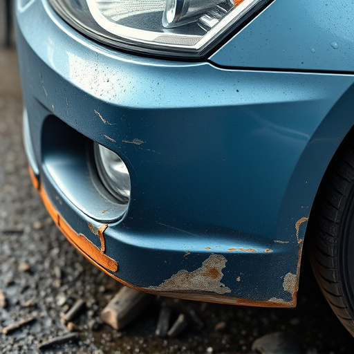 damaged car bumper