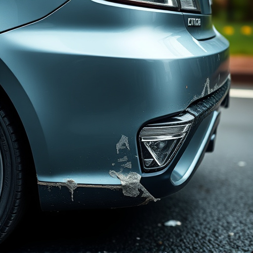 damaged car bumper