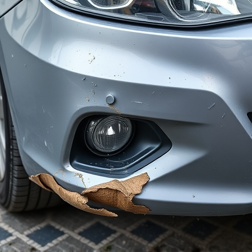 damaged car bumper