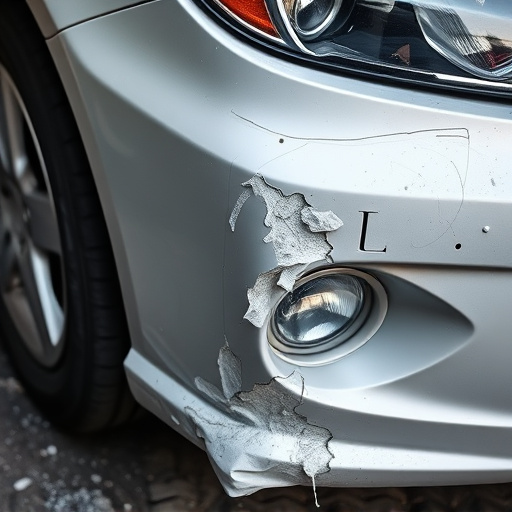 damaged car bumper