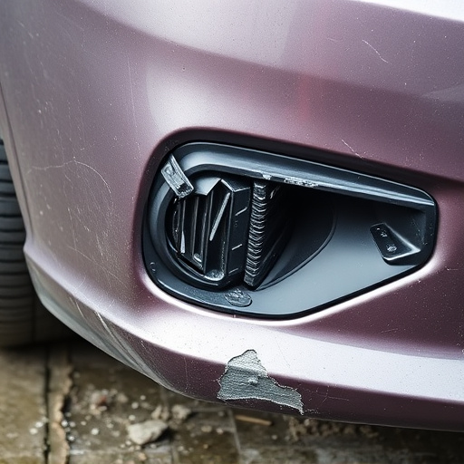 damaged car bumper