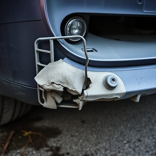 damaged car bumper