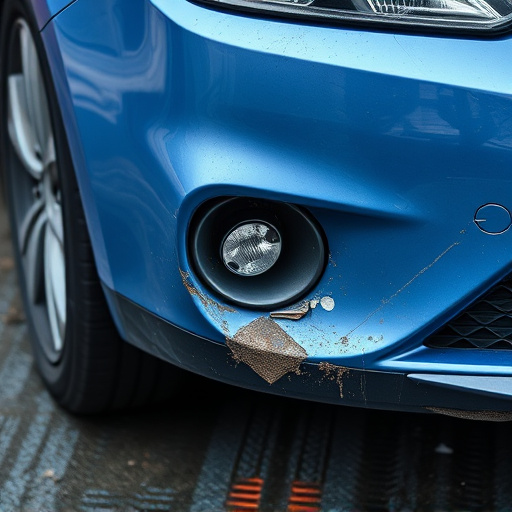 damaged car bumper