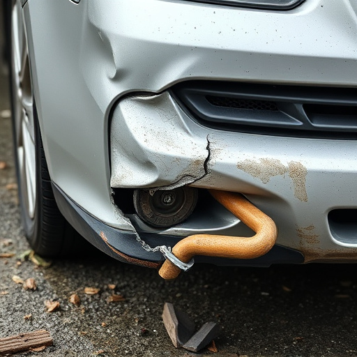 damaged car bumper