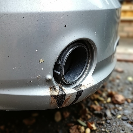 damaged car bumper