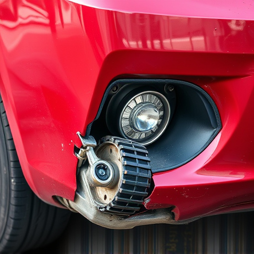 damaged car bumper