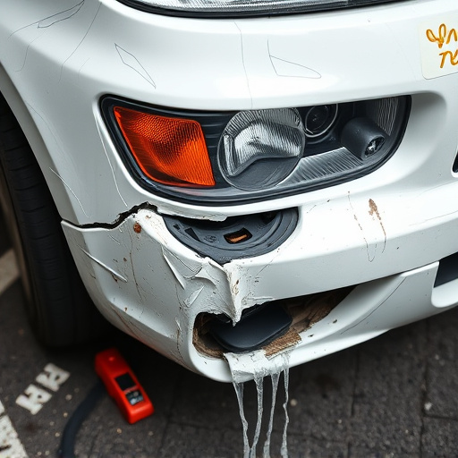 damaged car bumper