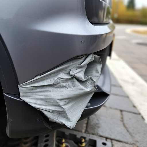 damaged car bumper